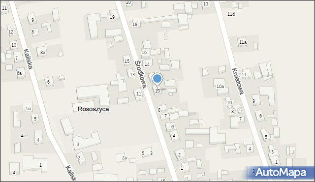 Rososzyca, Środkowa, 10, mapa Rososzyca