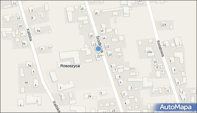 Rososzyca, Środkowa, 11, mapa Rososzyca