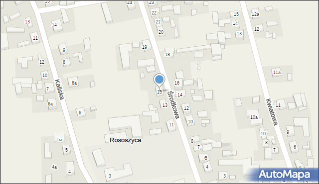 Rososzyca, Środkowa, 15, mapa Rososzyca