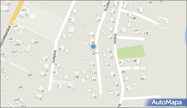 Rybnik, Środkowa, 20, mapa Rybnika