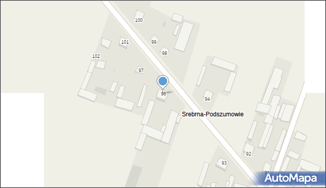 Srebrna, Srebrna, 96, mapa Srebrna