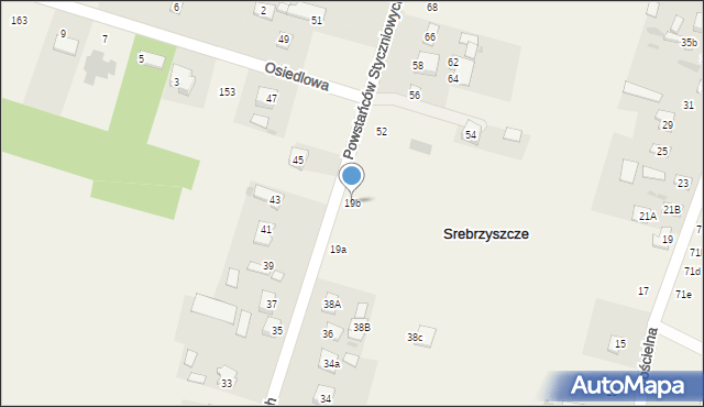 Srebrzyszcze, Srebrzyszcze, 19b, mapa Srebrzyszcze