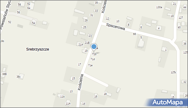 Srebrzyszcze, Srebrzyszcze, 71b, mapa Srebrzyszcze