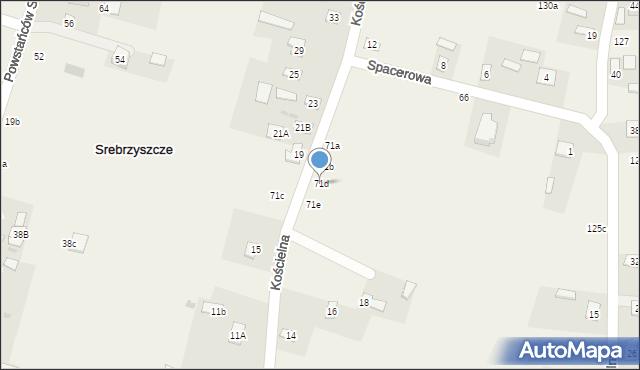 Srebrzyszcze, Srebrzyszcze, 71d, mapa Srebrzyszcze