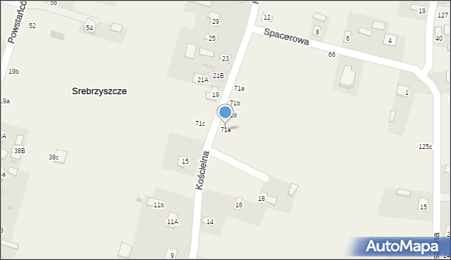 Srebrzyszcze, Srebrzyszcze, 71e, mapa Srebrzyszcze