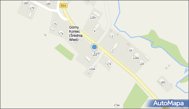 Średnia Wieś, Średnia Wieś, 124, mapa Średnia Wieś