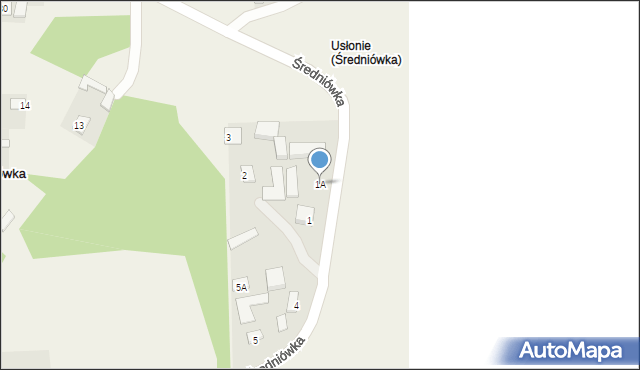 Średniówka, Średniówka, 1A, mapa Średniówka