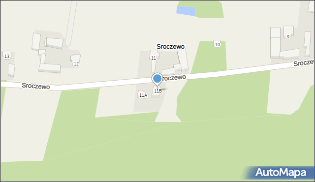 Sroczewo, Sroczewo, 11B, mapa Sroczewo