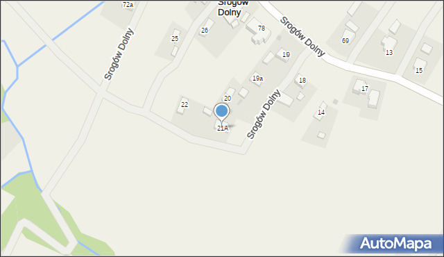 Srogów Dolny, Srogów Dolny, 21A, mapa Srogów Dolny