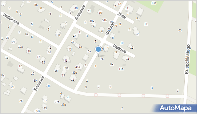 Świdnik, Srebrna, 5a, mapa Świdnika