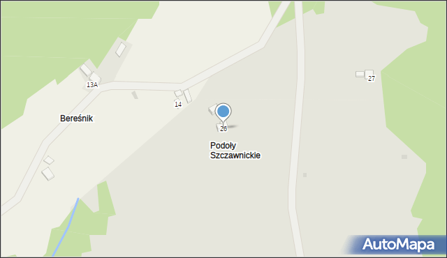 Szczawnica, Średniak, 26, mapa Szczawnica