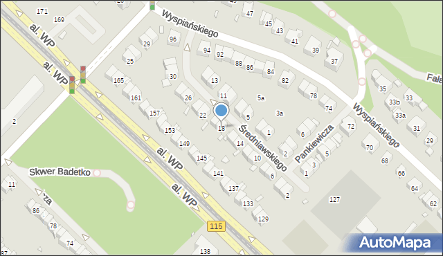 Szczecin, Średniawskiego Andrzeja, 18, mapa Szczecina