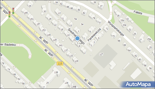 Szczecin, Średniawskiego Andrzeja, 8, mapa Szczecina