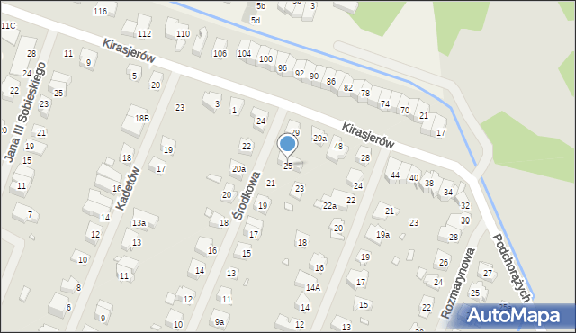 Szczecin, Środkowa, 25, mapa Szczecina