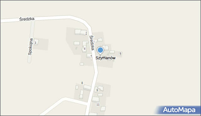 Szymanów, Średzka, 6, mapa Szymanów