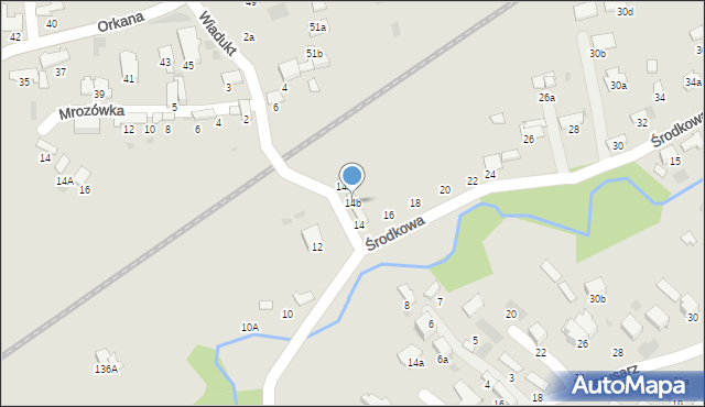 Tarnów, Środkowa, 14b, mapa Tarnów
