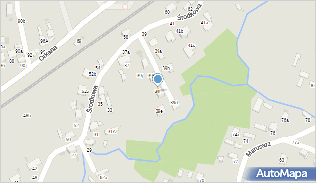 Tarnów, Środkowa, 39l, mapa Tarnów