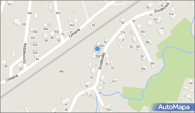 Tarnów, Środkowa, 52a, mapa Tarnów