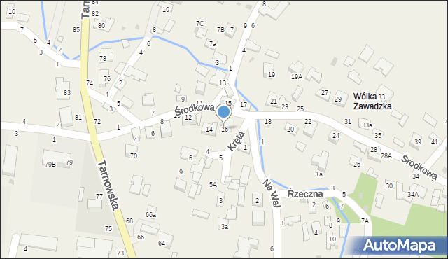 Tarnowiec, Środkowa, 16, mapa Tarnowiec