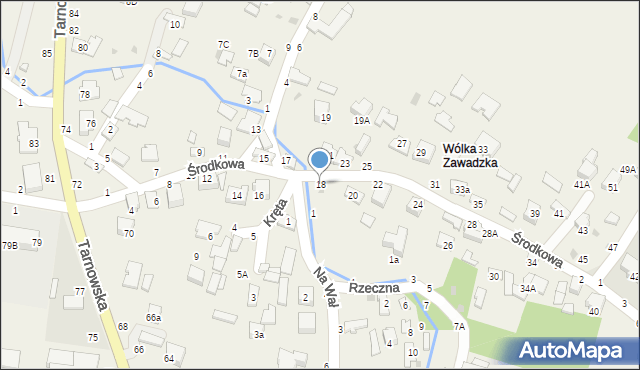 Tarnowiec, Środkowa, 18, mapa Tarnowiec