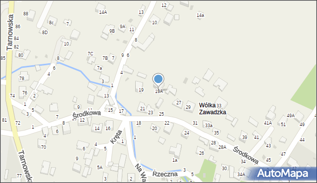 Tarnowiec, Środkowa, 19A, mapa Tarnowiec