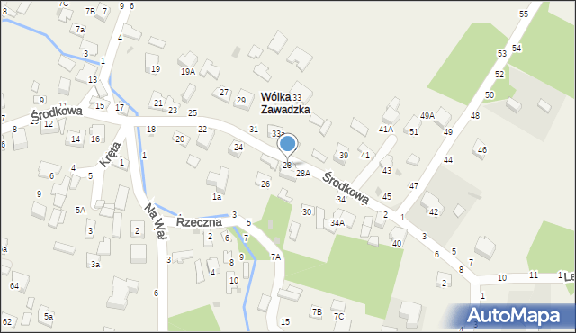 Tarnowiec, Środkowa, 28, mapa Tarnowiec