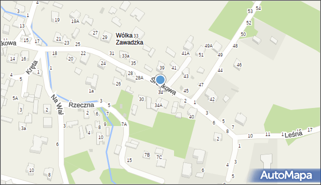 Tarnowiec, Środkowa, 34, mapa Tarnowiec