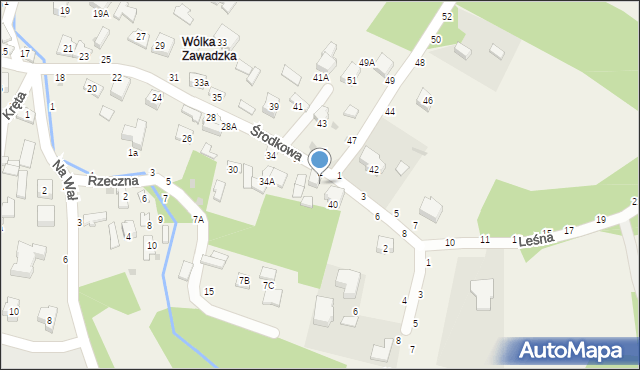 Tarnowiec, Środkowa, 38, mapa Tarnowiec