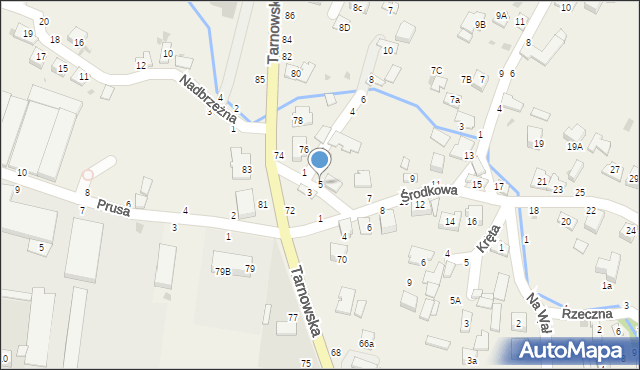 Tarnowiec, Środkowa, 5, mapa Tarnowiec