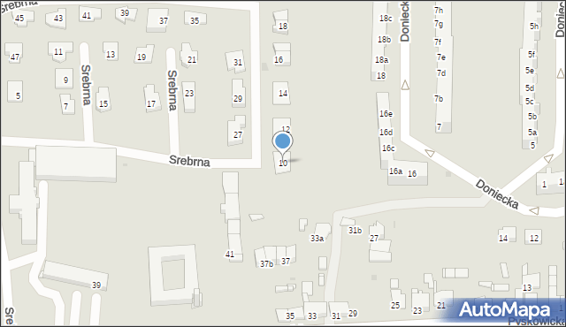 Tarnowskie Góry, Srebrna, 10, mapa Tarnowskie Góry