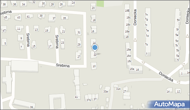 Tarnowskie Góry, Srebrna, 12, mapa Tarnowskie Góry