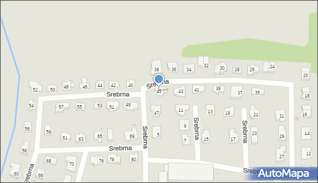 Tarnowskie Góry, Srebrna, 45, mapa Tarnowskie Góry