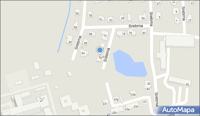 Tarnowskie Góry, Srebrna, 74, mapa Tarnowskie Góry