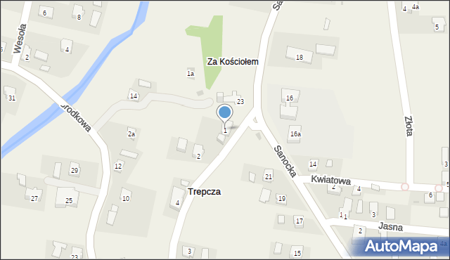 Trepcza, Środkowa, 1, mapa Trepcza