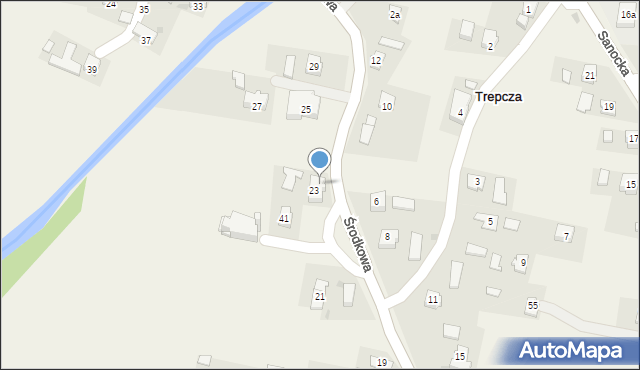 Trepcza, Środkowa, 23a, mapa Trepcza