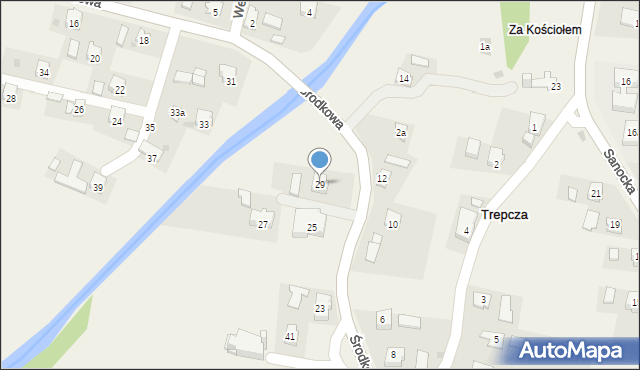 Trepcza, Środkowa, 29, mapa Trepcza