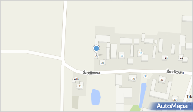 Trkusów, Środkowa, 22, mapa Trkusów