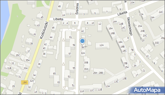 Wągrowiec, Średnia, 34, mapa Wągrowiec