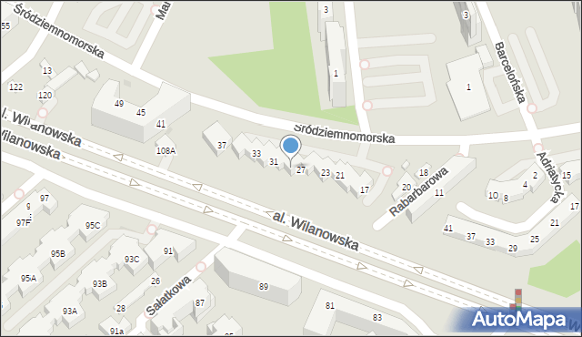 Warszawa, Śródziemnomorska, 29, mapa Warszawy