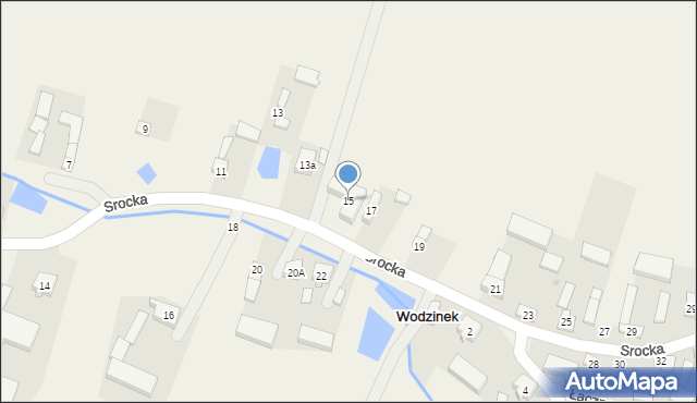 Wodzinek, Srocka, 15, mapa Wodzinek