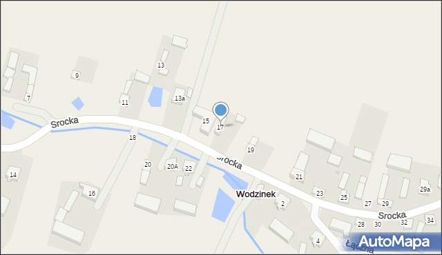 Wodzinek, Srocka, 17, mapa Wodzinek