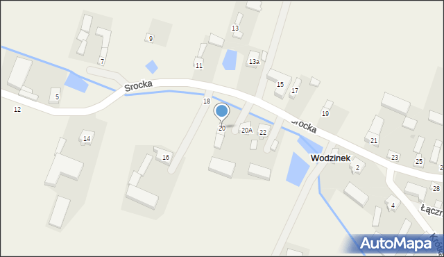 Wodzinek, Srocka, 20, mapa Wodzinek