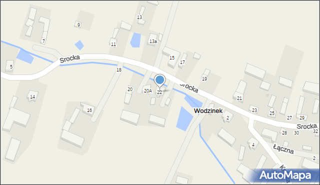 Wodzinek, Srocka, 22, mapa Wodzinek