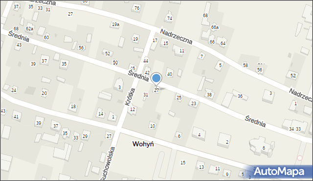 Wohyń, Średnia, 27, mapa Wohyń