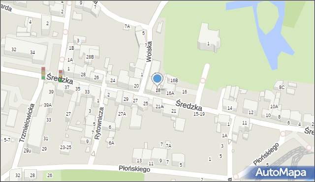 Wrocław, Średzka, 18, mapa Wrocławia