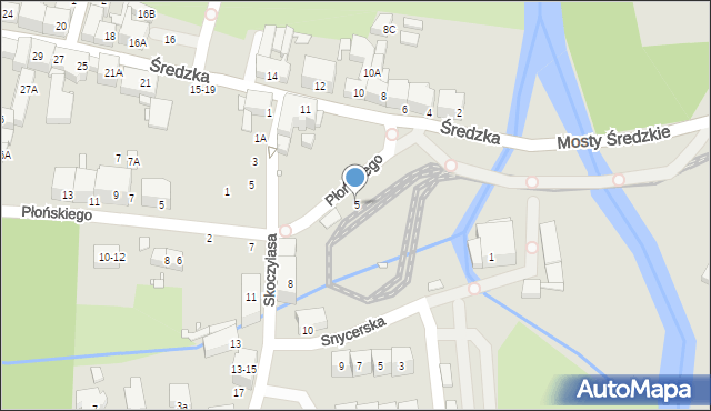 Wrocław, Średzka, 5, mapa Wrocławia