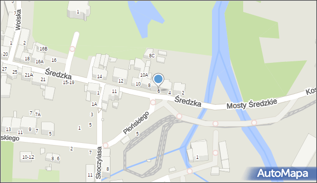 Wrocław, Średzka, 6, mapa Wrocławia