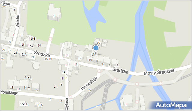 Wrocław, Średzka, 8A, mapa Wrocławia