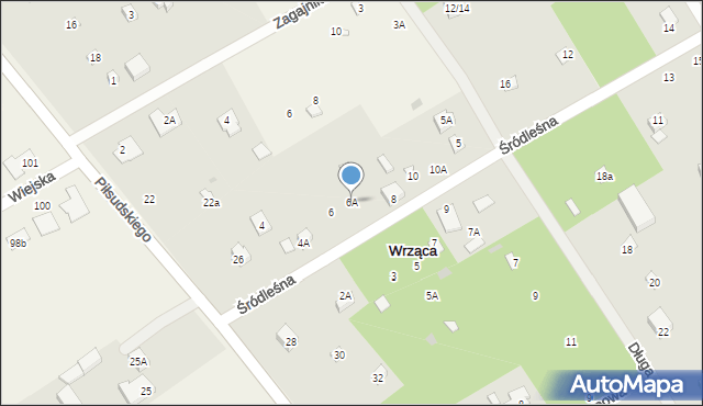 Wrząca, Śródleśna, 6A, mapa Wrząca