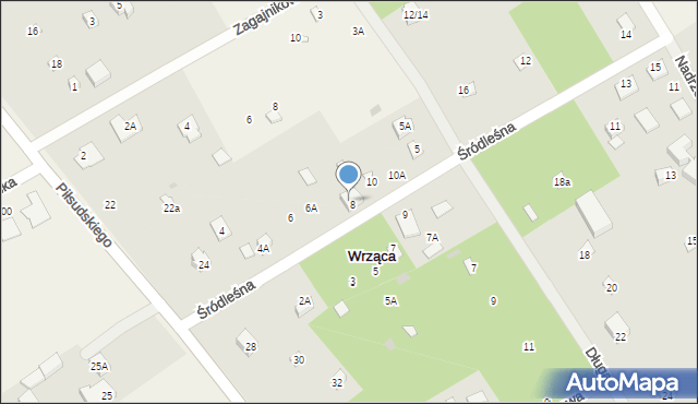 Wrząca, Śródleśna, 8A, mapa Wrząca